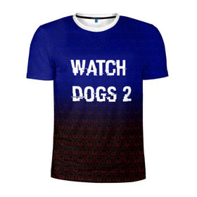 Мужская футболка 3D спортивная с принтом Watch Dogs 2 Hacked GAME в Кировске, 100% полиэстер с улучшенными характеристиками | приталенный силуэт, круглая горловина, широкие плечи, сужается к линии бедра | Тематика изображения на принте: 