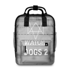 Женский рюкзак 3D с принтом Wath dogs 2 collection в Кировске, 100% полиэстер | лямки с регулируемой длиной, сверху ручки, чтобы рюкзак нести как сумку. Основное отделение закрывается на молнию, как и внешний карман. Внутри два дополнительных кармана, один из которых закрывается на молнию. По бокам два дополнительных кармашка, куда поместится маленькая бутылочка
 | Тематика изображения на принте: game | wath dogs 2 | город | девушка | дрон | игры | компьютеры | пистолет | телефон | технологии | хакер