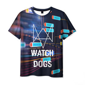 Мужская футболка 3D с принтом Watch Dogs в Кировске, 100% полиэфир | прямой крой, круглый вырез горловины, длина до линии бедер | game | wath dogs 2 | город | девушка | дрон | игры | компьютеры | пистолет | телефон | технологии | хакер