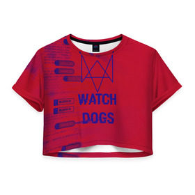Женская футболка 3D укороченная с принтом Watch Dogs hacker collection в Кировске, 100% полиэстер | круглая горловина, длина футболки до линии талии, рукава с отворотами | game | wath dogs 2 | город | девушка | дрон | игры | компьютеры | пистолет | телефон | технологии | хакер
