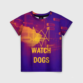 Детская футболка 3D с принтом WATCH DOGS NEON WORLD в Кировске, 100% гипоаллергенный полиэфир | прямой крой, круглый вырез горловины, длина до линии бедер, чуть спущенное плечо, ткань немного тянется | Тематика изображения на принте: wath dogs 2 | хакер