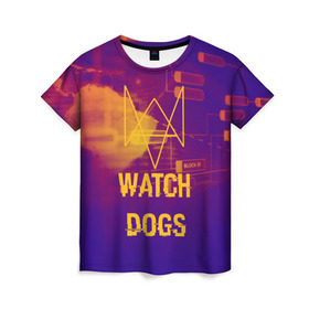 Женская футболка 3D с принтом WATCH DOGS NEON WORLD в Кировске, 100% полиэфир ( синтетическое хлопкоподобное полотно) | прямой крой, круглый вырез горловины, длина до линии бедер | Тематика изображения на принте: wath dogs 2 | хакер