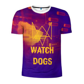 Мужская футболка 3D спортивная с принтом WATCH DOGS NEON WORLD в Кировске, 100% полиэстер с улучшенными характеристиками | приталенный силуэт, круглая горловина, широкие плечи, сужается к линии бедра | Тематика изображения на принте: wath dogs 2 | хакер