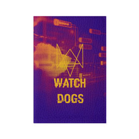 Обложка для паспорта матовая кожа с принтом WATCH DOGS NEON WORLD в Кировске, натуральная матовая кожа | размер 19,3 х 13,7 см; прозрачные пластиковые крепления | Тематика изображения на принте: wath dogs 2 | хакер