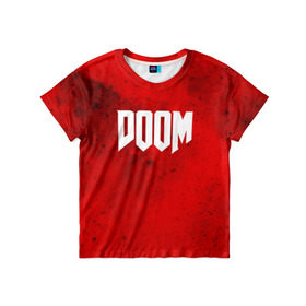 Детская футболка 3D с принтом DOOM MARS GAME в Кировске, 100% гипоаллергенный полиэфир | прямой крой, круглый вырез горловины, длина до линии бедер, чуть спущенное плечо, ткань немного тянется | art | doom | game | возвращение | дум | игра | легенда | шутер