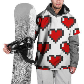Накидка на куртку 3D с принтом Пиксельные сердечки в Кировске, 100% полиэстер |  | 14 | love | валентин | губы | день | любовь | подарок | поцелуй | сердце | страсть | февраль