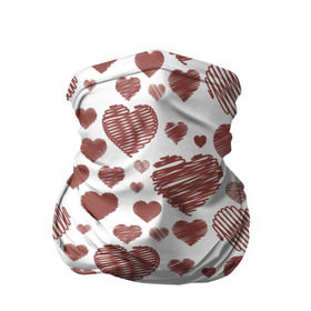 Бандана-труба 3D с принтом Сердечки в Кировске, 100% полиэстер, ткань с особыми свойствами — Activecool | плотность 150‒180 г/м2; хорошо тянется, но сохраняет форму | 14 | love | валентин | губы | день | любовь | подарок | поцелуй | сердце | страсть | февраль
