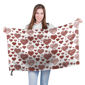 Флаг 3D с принтом Сердечки в Кировске, 100% полиэстер | плотность ткани — 95 г/м2, размер — 67 х 109 см. Принт наносится с одной стороны | 14 | love | валентин | губы | день | любовь | подарок | поцелуй | сердце | страсть | февраль