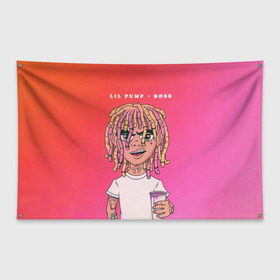 Флаг-баннер с принтом Lil Pump Boss в Кировске, 100% полиэстер | размер 67 х 109 см, плотность ткани — 95 г/м2; по краям флага есть четыре люверса для крепления | hip hop | hiphop | lil pump | mc | rap | газзи гарсия | зачитал | клауд | клауд рэп | лил памп | лили | мс | памп | реп | репер | речитатив | рэп | рэпер | трэп | хип | хип хоп | хипхоп | хоп