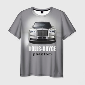 Мужская футболка 3D с принтом Rolls-Royce Phantom в Кировске, 100% полиэфир | прямой крой, круглый вырез горловины, длина до линии бедер | bmw | rolls royce | авто | автомобиль | машина | роллс ройс | тачка | элита