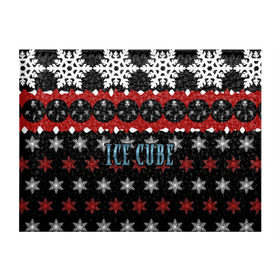 Обложка для студенческого билета с принтом Праздничный Ice Cube в Кировске, натуральная кожа | Размер: 11*8 см; Печать на всей внешней стороне | Тематика изображения на принте: hip hop | hiphop | ice cube | mc | n.w.a | rap | айс | джексон | западное по | знак | красный | куб | кубе | кубик льда | кьюб | мс | надпись | новогодний | новый год | о ши | оши | праздник | реп | репер | речитатив | рождество