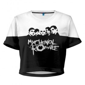 Женская футболка 3D укороченная с принтом My Chemical Romance в Кировске, 100% полиэстер | круглая горловина, длина футболки до линии талии, рукава с отворотами | gerard way | mcr | my chemical romance | альтернативный | группа | джерард уэй | май кемикал романс | мкр | мой химический роман | мхр | мцр | панк | поп | поппанк | рок | рэй торо