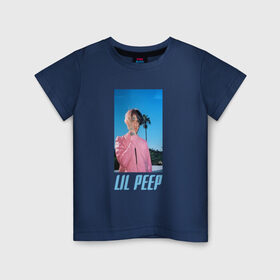 Детская футболка хлопок с принтом Лил Пип в Кировске, 100% хлопок | круглый вырез горловины, полуприлегающий силуэт, длина до линии бедер | Тематика изображения на принте: lil peep | rap | густав ор | лил пип | рэп
