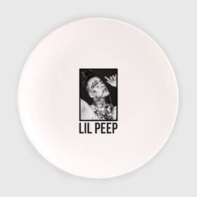 Тарелка с принтом Little fashion white в Кировске, фарфор | диаметр - 210 мм
диаметр для нанесения принта - 120 мм | lil peep | rap | густав ор | лил пип | рэп