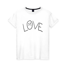 Женская футболка хлопок с принтом Lil Love Tattoo в Кировске, 100% хлопок | прямой крой, круглый вырез горловины, длина до линии бедер, слегка спущенное плечо | lil peep | rap | густав ор | лил пип | рэп