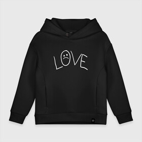 Детское худи Oversize хлопок с принтом Lil Love Tattoo в Кировске, френч-терри — 70% хлопок, 30% полиэстер. Мягкий теплый начес внутри —100% хлопок | боковые карманы, эластичные манжеты и нижняя кромка, капюшон на магнитной кнопке | Тематика изображения на принте: lil peep | rap | густав ор | лил пип | рэп