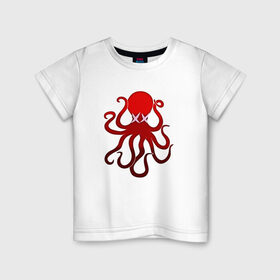 Детская футболка хлопок с принтом Mark Octopus в Кировске, 100% хлопок | круглый вырез горловины, полуприлегающий силуэт, длина до линии бедер | 