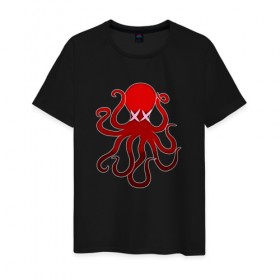 Мужская футболка хлопок с принтом Mark Octopus в Кировске, 100% хлопок | прямой крой, круглый вырез горловины, длина до линии бедер, слегка спущенное плечо. | 