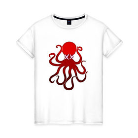 Женская футболка хлопок с принтом Mark Octopus в Кировске, 100% хлопок | прямой крой, круглый вырез горловины, длина до линии бедер, слегка спущенное плечо | 
