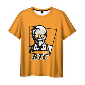 Мужская футболка 3D с принтом BITCOIN в стиле KFC в Кировске, 100% полиэфир | прямой крой, круглый вырез горловины, длина до линии бедер | bitcoin | btc | crypto | kfc | биткоин | валюта | деньги | криптовалюта | цифровое золото