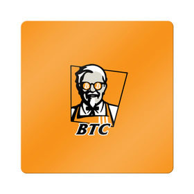 Магнит виниловый Квадрат с принтом BITCOIN в стиле KFC в Кировске, полимерный материал с магнитным слоем | размер 9*9 см, закругленные углы | bitcoin | btc | crypto | kfc | биткоин | валюта | деньги | криптовалюта | цифровое золото