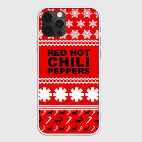 Чехол для iPhone 12 Pro Max с принтом Праздничный RHCP в Кировске, Силикон |  | red hot chili peppers | rhcp | альтернативный | группа | джош клингхоффер | знак | красные острые перцы чили | красный | метал | надпись | новогодний | новый год | праздник | ред хот ч | рождество | рок | рхчп | рэп