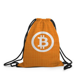Рюкзак-мешок 3D с принтом BITCOIN в Кировске, 100% полиэстер | плотность ткани — 200 г/м2, размер — 35 х 45 см; лямки — толстые шнурки, застежка на шнуровке, без карманов и подкладки | Тематика изображения на принте: bitcoin | btc | coin | crypto | ethereum | money | orange | биткоин | валюта | деньги | известные | криптовалюта | логотип | монета | надписи.cash | оранжевый | цвет | цифровое золото | эфир