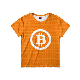 Детская футболка 3D с принтом BITCOIN в Кировске, 100% гипоаллергенный полиэфир | прямой крой, круглый вырез горловины, длина до линии бедер, чуть спущенное плечо, ткань немного тянется | Тематика изображения на принте: bitcoin | btc | coin | crypto | ethereum | money | orange | биткоин | валюта | деньги | известные | криптовалюта | логотип | монета | надписи.cash | оранжевый | цвет | цифровое золото | эфир