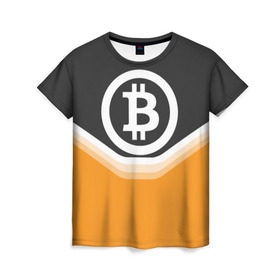Женская футболка 3D с принтом BITCOIN UNIFORM в Кировске, 100% полиэфир ( синтетическое хлопкоподобное полотно) | прямой крой, круглый вырез горловины, длина до линии бедер | bitcoin | btc | coin | crypto | ethereum | money | orange | биткоин | валюта | деньги | известные | криптовалюта | логотип | монета | надписи.cash | оранжевый | цвет | цифровое золото | эфир