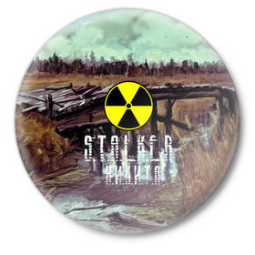 Значок с принтом S.T.A.L.K.E.R НИКИТА в Кировске,  металл | круглая форма, металлическая застежка в виде булавки | s.t.a.l.k.e.r. | stalker | никита | припять | сталкер | чернобыль