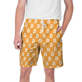 Мужские шорты 3D с принтом Bitcoin в Кировске,  полиэстер 100% | прямой крой, два кармана без застежек по бокам. Мягкая трикотажная резинка на поясе, внутри которой широкие завязки. Длина чуть выше колен | bitcoin | биткоин | деньги