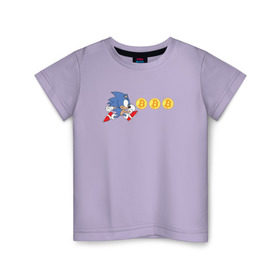 Детская футболка хлопок с принтом Соник в Кировске, 100% хлопок | круглый вырез горловины, полуприлегающий силуэт, длина до линии бедер | Тематика изображения на принте: bitcoin | sonic | биткоин | деньги | соник