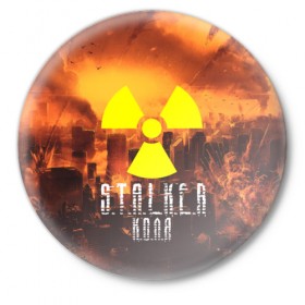 Значок с принтом S.T.A.L.K.E.R Коля в Кировске,  металл | круглая форма, металлическая застежка в виде булавки | 