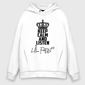 Мужское худи Oversize хлопок с принтом Keep calm and listen Lil Peep в Кировске, френч-терри — 70% хлопок, 30% полиэстер. Мягкий теплый начес внутри —100% хлопок | боковые карманы, эластичные манжеты и нижняя кромка, капюшон на магнитной кнопке | awful things | gustav hr | lil peep | густав ор | клауд | клауд рэп | лил | певец | пип | пост эмо | реп | репер | рэп | рэпер | трэп | хип | хип хоп | хипхоп | хоп | эмо | эмо трэп