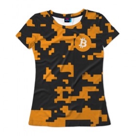 Женская футболка 3D с принтом BITCOIN в Кировске, 100% полиэфир ( синтетическое хлопкоподобное полотно) | прямой крой, круглый вырез горловины, длина до линии бедер | bitcoin | btc | crypto | биткоин | валюта | деньги | криптовалюта | цифровое золото