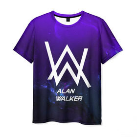 Мужская футболка 3D с принтом Alan Walker SPACE COLLECTION в Кировске, 100% полиэфир | прямой крой, круглый вырез горловины, длина до линии бедер | Тематика изображения на принте: alan walker | club | music | абстракция | клубная музыка | космос | краски | музыка