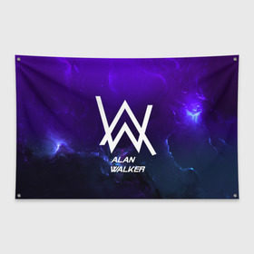 Флаг-баннер с принтом Alan Walker SPACE COLLECTION в Кировске, 100% полиэстер | размер 67 х 109 см, плотность ткани — 95 г/м2; по краям флага есть четыре люверса для крепления | alan walker | club | music | абстракция | клубная музыка | космос | краски | музыка