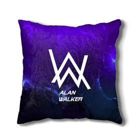 Подушка 3D с принтом Alan Walker SPACE COLLECTION в Кировске, наволочка – 100% полиэстер, наполнитель – холлофайбер (легкий наполнитель, не вызывает аллергию). | состоит из подушки и наволочки. Наволочка на молнии, легко снимается для стирки | alan walker | club | music | абстракция | клубная музыка | космос | краски | музыка