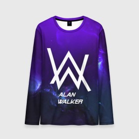 Мужской лонгслив 3D с принтом Alan Walker SPACE COLLECTION в Кировске, 100% полиэстер | длинные рукава, круглый вырез горловины, полуприлегающий силуэт | alan walker | club | music | абстракция | клубная музыка | космос | краски | музыка