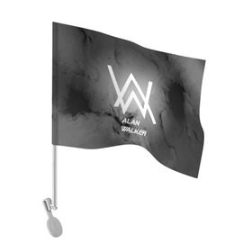 Флаг для автомобиля с принтом ALAN WALKER в Кировске, 100% полиэстер | Размер: 30*21 см | alan walker | club | music | абстракция | клубная музыка | космос | краски | музыка