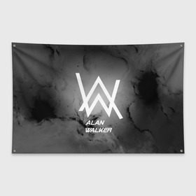 Флаг-баннер с принтом ALAN WALKER в Кировске, 100% полиэстер | размер 67 х 109 см, плотность ткани — 95 г/м2; по краям флага есть четыре люверса для крепления | alan walker | club | music | абстракция | клубная музыка | космос | краски | музыка