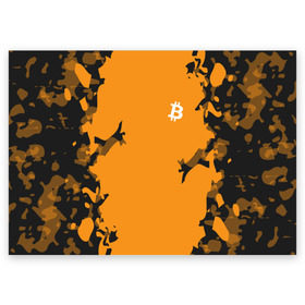 Поздравительная открытка с принтом BITCOIN в Кировске, 100% бумага | плотность бумаги 280 г/м2, матовая, на обратной стороне линовка и место для марки
 | bitcoin | btc | crypto | биткоин | валюта | деньги | криптовалюта | цифровое золото