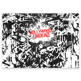 Поздравительная открытка с принтом Hollywood Undead в Кировске, 100% бумага | плотность бумаги 280 г/м2, матовая, на обратной стороне линовка и место для марки
 | 