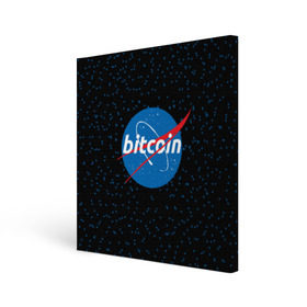 Холст квадратный с принтом BITCOIN в стиле NASA в Кировске, 100% ПВХ |  | bitcoin | btc | crypto | биткоин | валюта | деньги | криптовалюта | майнер | майнинг | цифровое золото