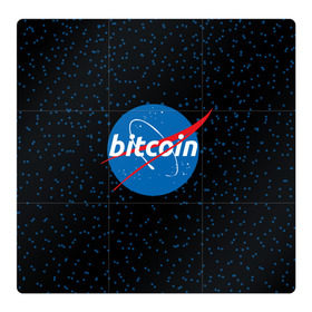 Магнитный плакат 3Х3 с принтом BITCOIN в стиле NASA в Кировске, Полимерный материал с магнитным слоем | 9 деталей размером 9*9 см | bitcoin | btc | crypto | биткоин | валюта | деньги | криптовалюта | майнер | майнинг | цифровое золото