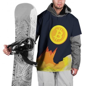 Накидка на куртку 3D с принтом BITCOIN UP в Кировске, 100% полиэстер |  | bitcoin | btc | crypto | биткоин | валюта | деньги | криптовалюта | майнер | майнинг | цифровое золото