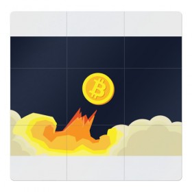 Магнитный плакат 3Х3 с принтом BITCOIN UP в Кировске, Полимерный материал с магнитным слоем | 9 деталей размером 9*9 см | Тематика изображения на принте: bitcoin | btc | crypto | биткоин | валюта | деньги | криптовалюта | майнер | майнинг | цифровое золото