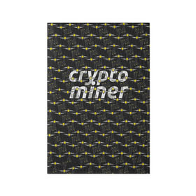 Обложка для паспорта матовая кожа с принтом CRYPTO MINER в Кировске, натуральная матовая кожа | размер 19,3 х 13,7 см; прозрачные пластиковые крепления | bitcoin | btc | crypto | miner | mining | биткоин | валюта | деньги | криптовалюта | майнинг | цифровое золото