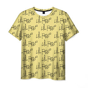 Мужская футболка 3D с принтом LiL PEEP Pattern в Кировске, 100% полиэфир | прямой крой, круглый вырез горловины, длина до линии бедер | band | cry baby | emo | lil peep | music | musician | rap | swag | логотип | музыка | музыкант | нытик. | рэп | сваг | эмо