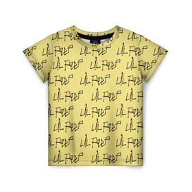 Детская футболка 3D с принтом LiL PEEP Pattern в Кировске, 100% гипоаллергенный полиэфир | прямой крой, круглый вырез горловины, длина до линии бедер, чуть спущенное плечо, ткань немного тянется | band | cry baby | emo | lil peep | music | musician | rap | swag | логотип | музыка | музыкант | нытик. | рэп | сваг | эмо